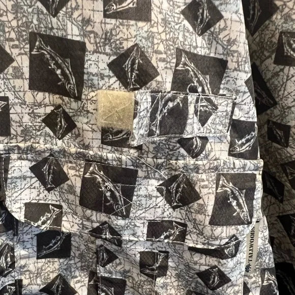 Tallwoods Fish and Map Patterned Short Sleeve Button Shirt 4XL - Picture 4 of 6